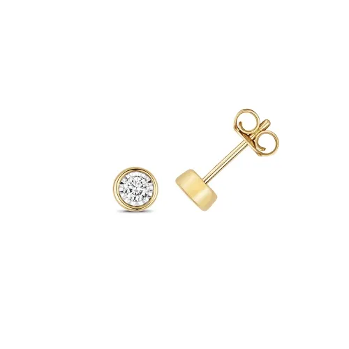 0.015ct Gold Diamond Illusion Robover Studs 